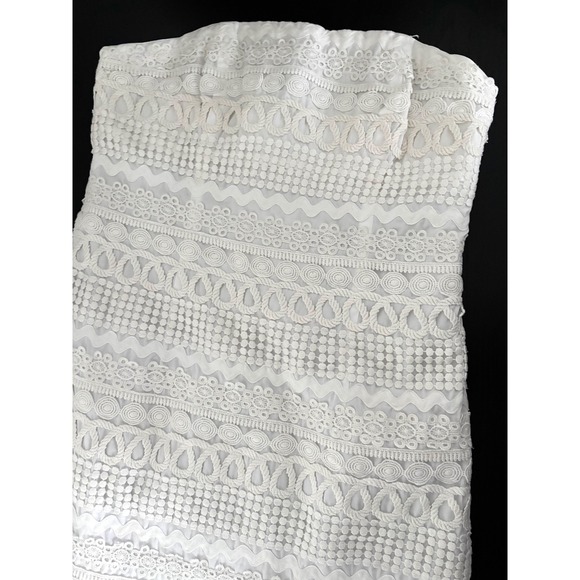 Resort Prep Lilly Pulitzer Dress Size 8 White Strapless Lace Cotton Lined Zipper - Picture 15 of 15